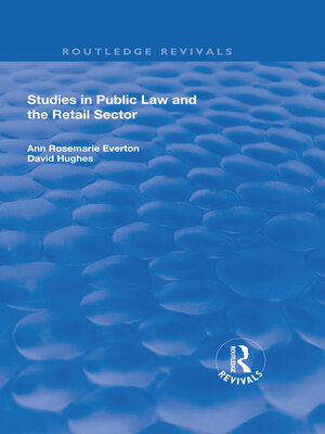 cover image of Studies in Public Law and the Retail Sector